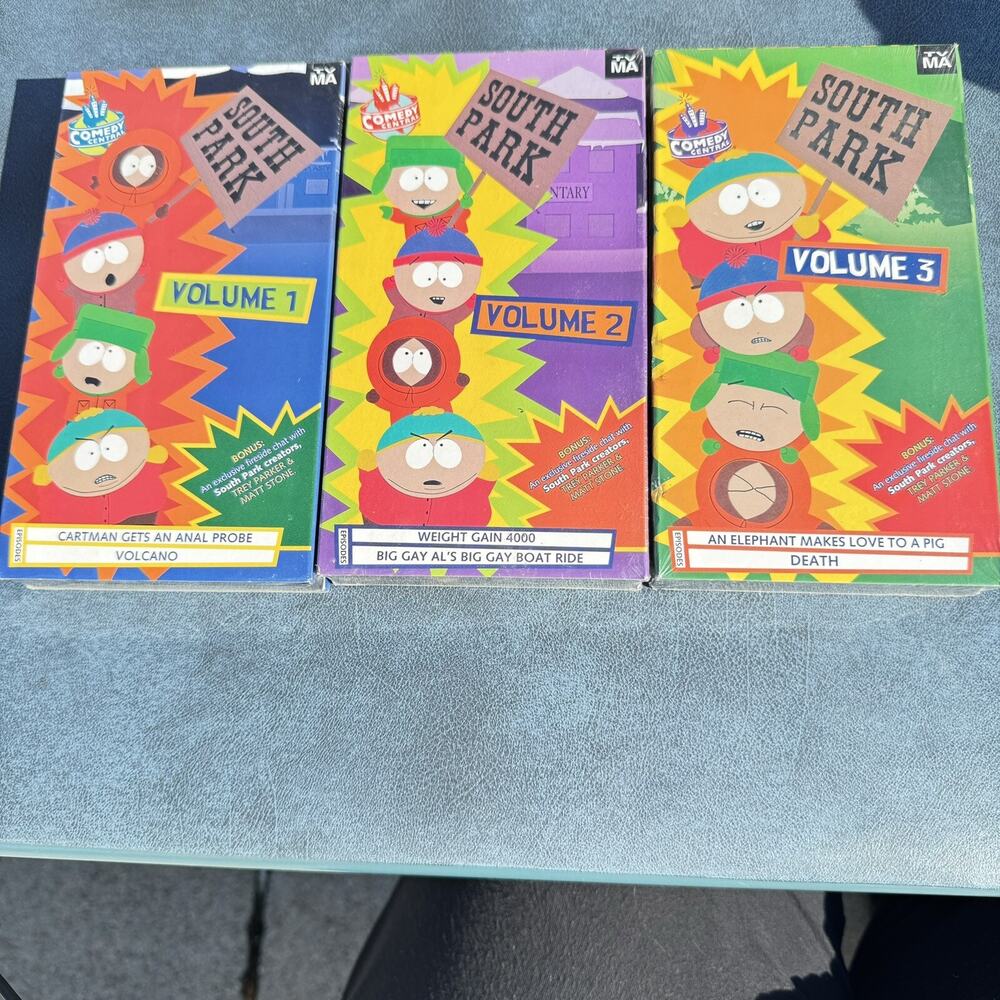VTG South Park - Volume 1, 2 & 3 (VHS) Comedy Central - Sealed 1997